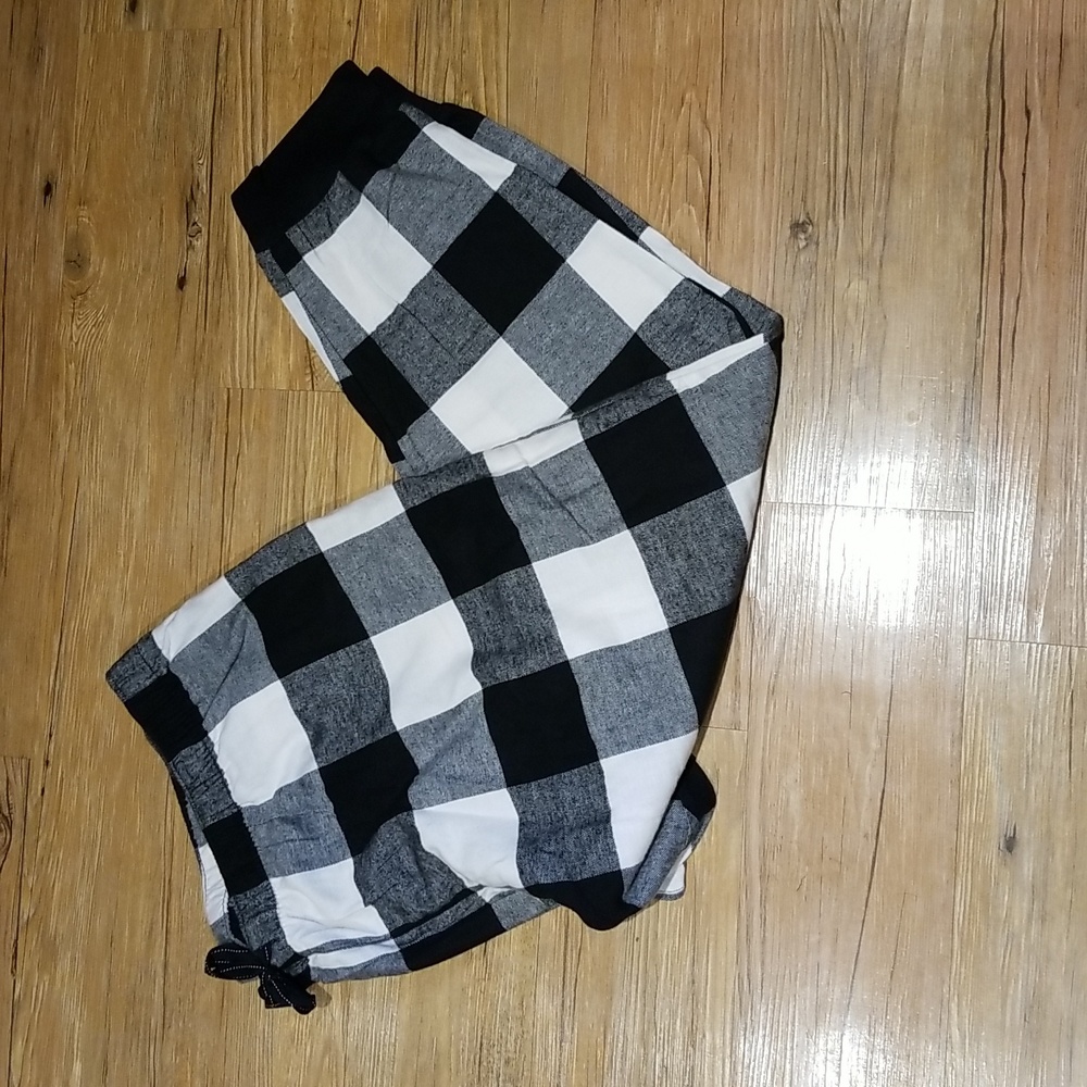 Old Navy NWTS black/white plaid elastic drawstring waist sz 3X